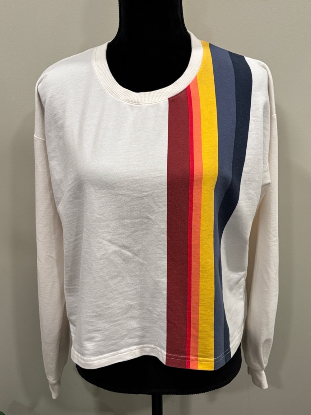 Marine Layer Cream Marine Layer Tate Crop Sweatshirt - Picture 3 of 9